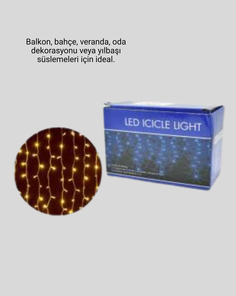 4 Metre Icicle Şelale Led Perde Işık Sarı Aydınlatma 4 Metre Icicle Şelale Led Perde Işık Sarı Aydınlatma