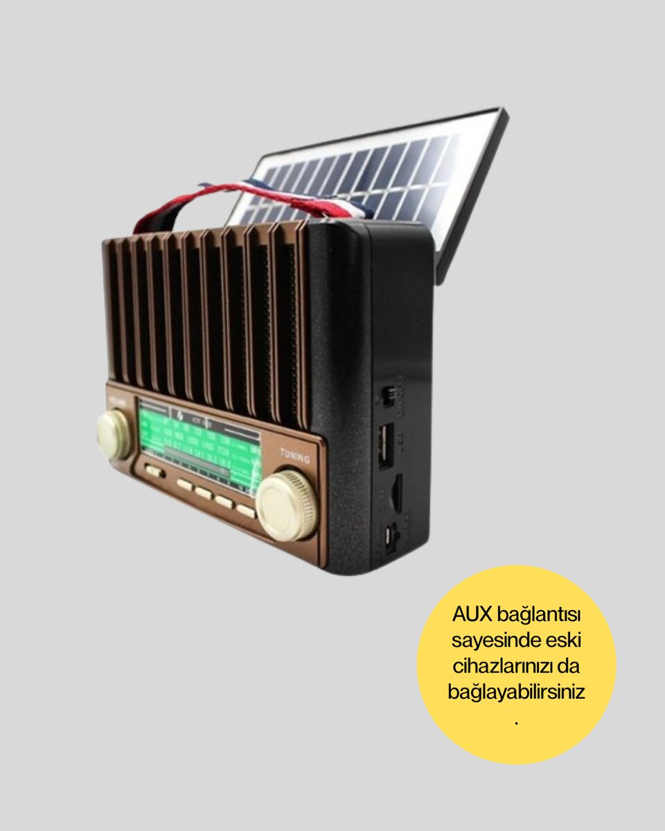 Güneş Enerjili Taşınabilir Radyo ve Bluetooth Hoparlör Çok Fonksiyonlu Güneş Enerjili Taşınabilir Radyo ve Bluetooth Hoparlör Çok Fonksiyonlu