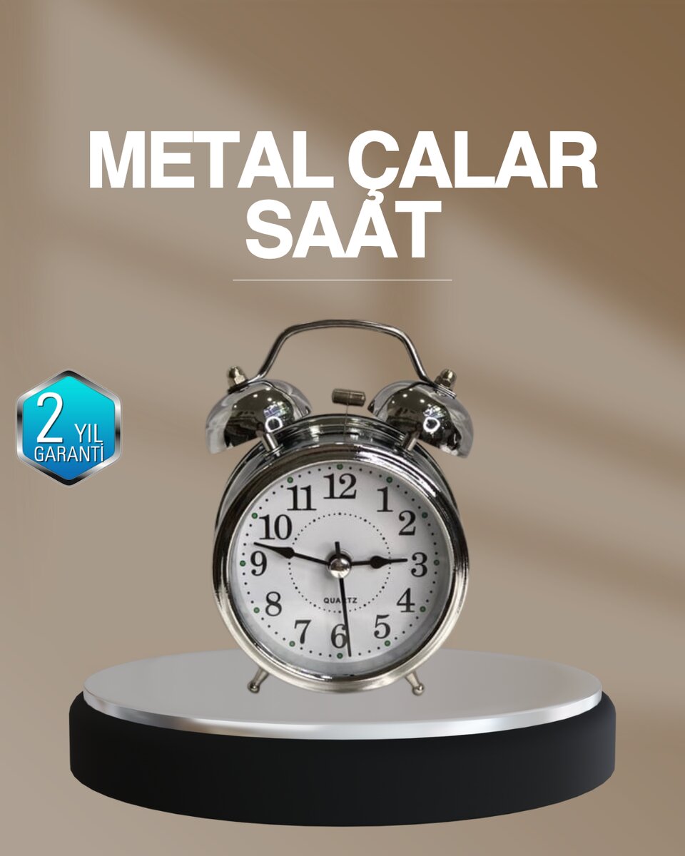 Dekoratif Yuvarlak Gümüş Sessiz Işıklı Masa Üstü Çalar Saat Alarmlı ve Şık Tasarım Dekoratif Yuvarlak Gümüş Sessiz Işıklı Masa Üstü Çalar Saat Alarmlı ve Şık Tasarım