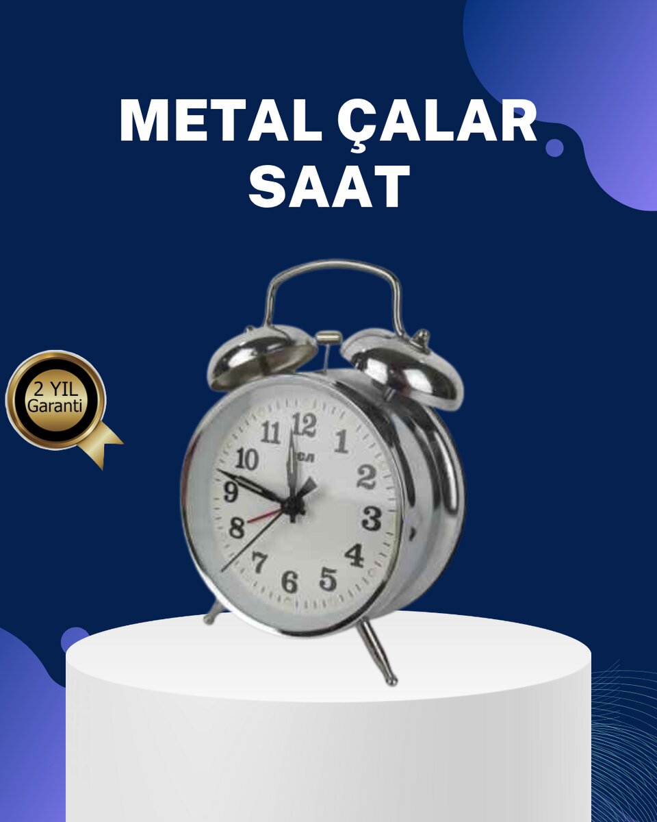 Alarmlı Dekoratif Yuvarlak Masa Saati Gümüş Renk Sessiz ve Işıklı Alarmlı Dekoratif Yuvarlak Masa Saati Gümüş Renk Sessiz ve Işıklı