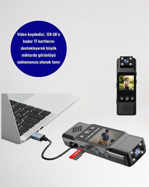 WiFi Özellikli Taşınabilir Kamera – 1.3” TFT Ekran, 3MP Fotoğraf, 128GB Kart Desteği