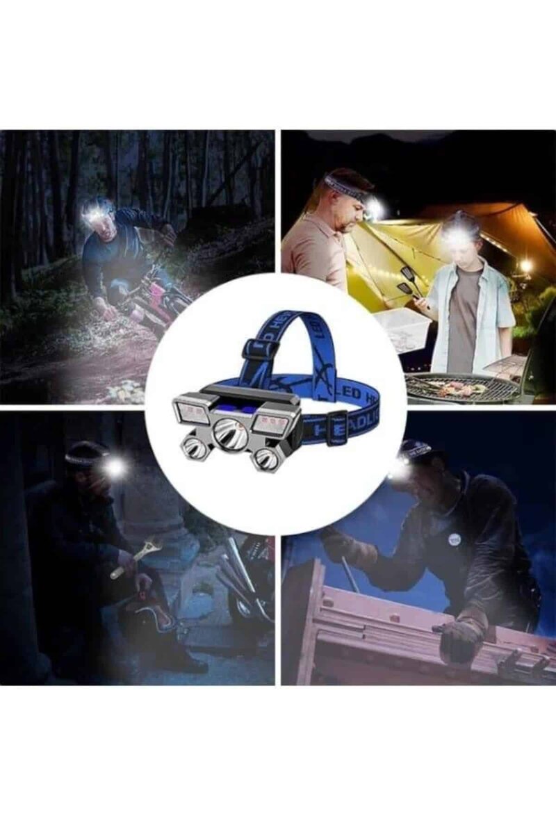 5 LED Far Şarj Edilebilir Güçlü Kafa Lambası Kamp Lambası 4 Modlu 5 LED Far Şarj Edilebilir Güçlü Kafa Lambası Kamp Lambası 4 Modlu
