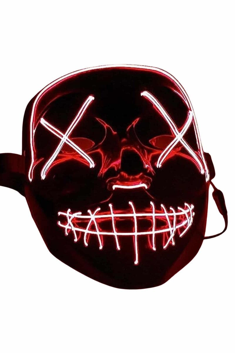 Işıklı Led Maske Parti Eğlence Maskesi Hallowen Neon Maske Işıklı Led Maske Parti Eğlence Maskesi Hallowen Neon Maske
