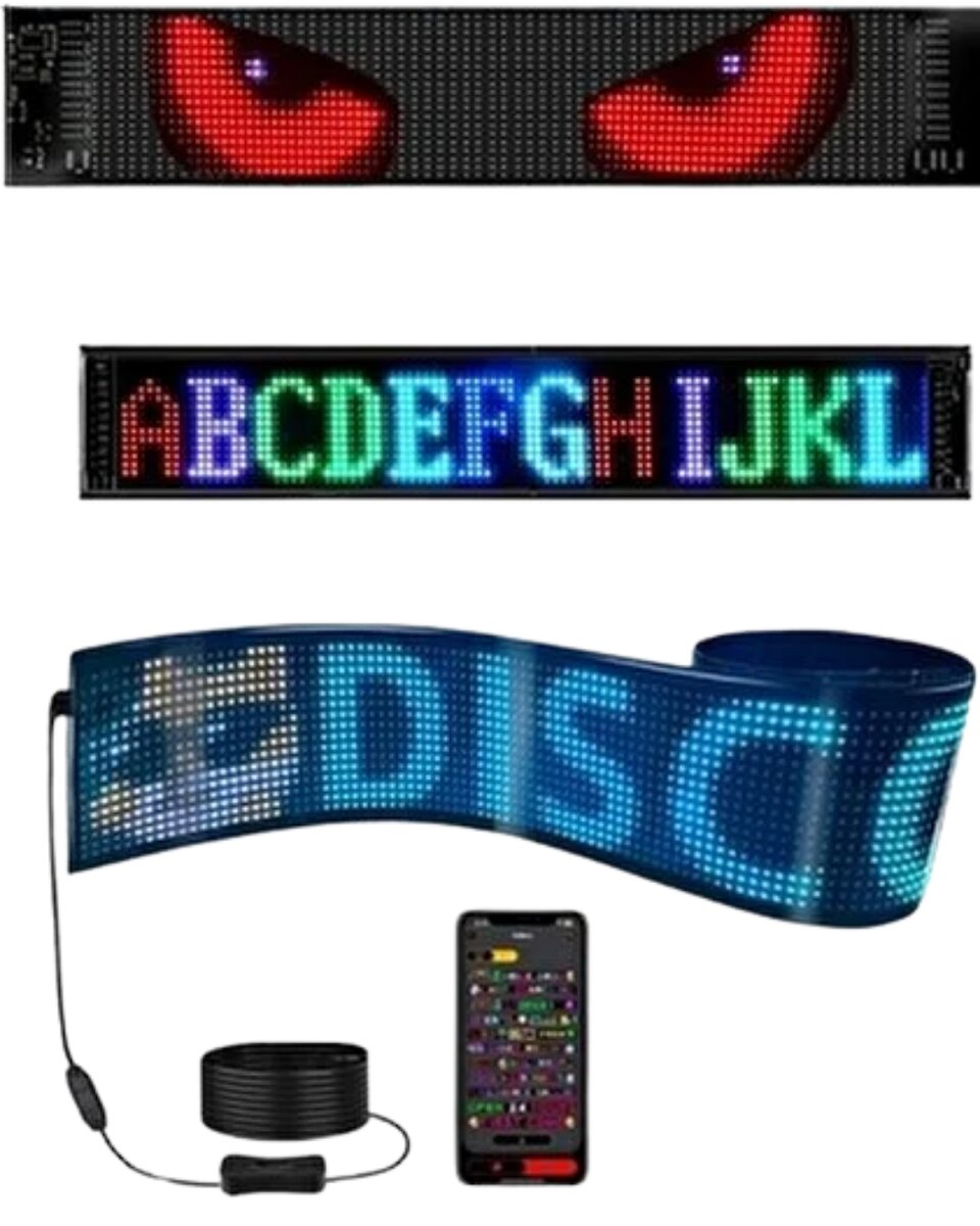 16x96 RGB LED Matrix Panel 60 cm Esnek Yapı Uygulama Kontrollü Kayan Yazı Ekranı 16x96 RGB LED Matrix Panel 60 cm Esnek Yapı Uygulama Kontrollü Kayan Yazı Ekranı