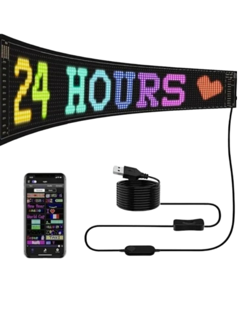 16x96 LED Yazı Paneli 60 cm Esnek RGB Işıklı Programlanabilir Ekran 16x96 LED Yazı Paneli 60 cm Esnek RGB Işıklı Programlanabilir Ekran