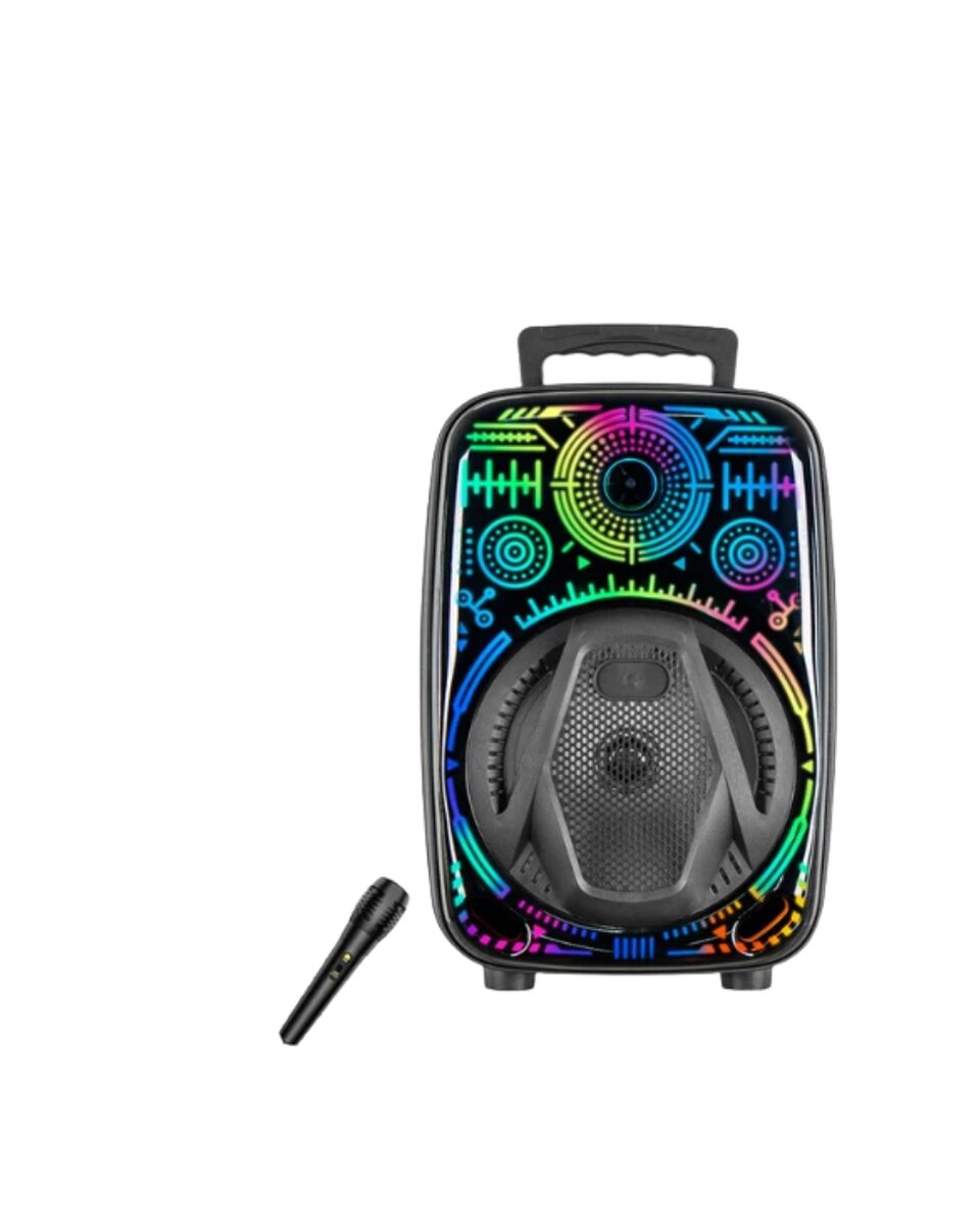 Karaoke Hoparlör RGB LED Işıklı USB FM Radyo Destekli Taşınabilir Speaker Karaoke Hoparlör RGB LED Işıklı USB FM Radyo Destekli Taşınabilir Speaker