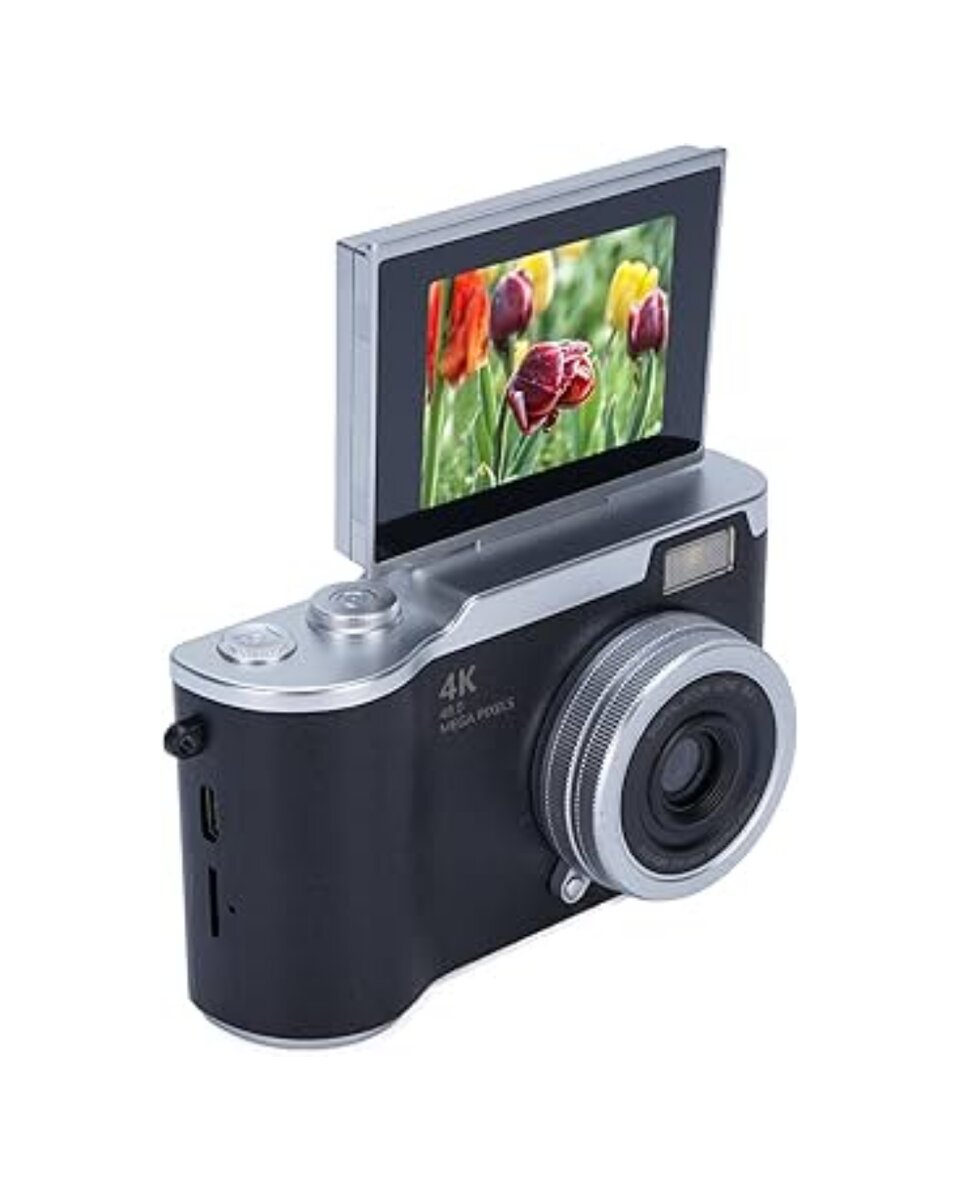 Kompakt 4K Dijital Kamera 48 MP Sensör 8X Zoom Flip Ekran Vlog ve Selfie Uyumlu Kompakt 4K Dijital Kamera 48 MP Sensör 8X Zoom Flip Ekran Vlog ve Selfie Uyumlu