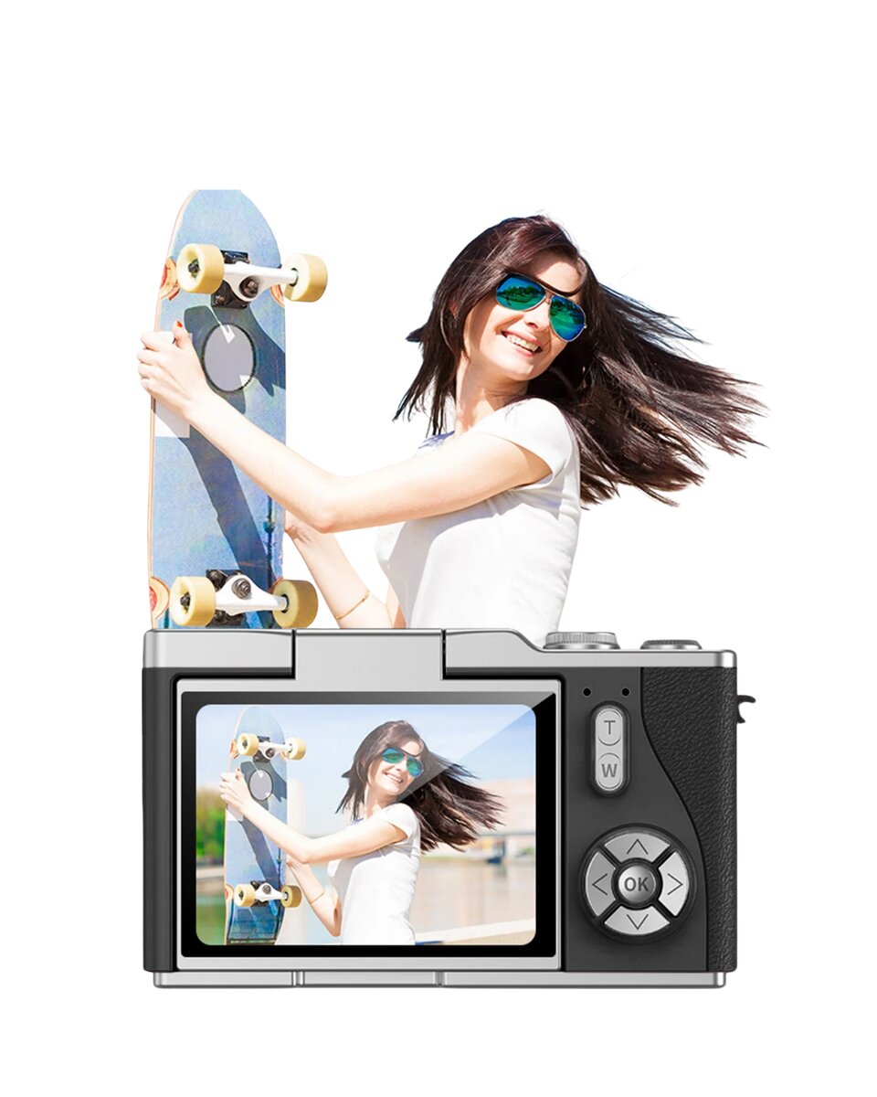 Kompakt 4K Dijital Kamera 48 MP Sensör 8X Zoom Flip Ekran Vlog ve Selfie Uyumlu Kompakt 4K Dijital Kamera 48 MP Sensör 8X Zoom Flip Ekran Vlog ve Selfie Uyumlu