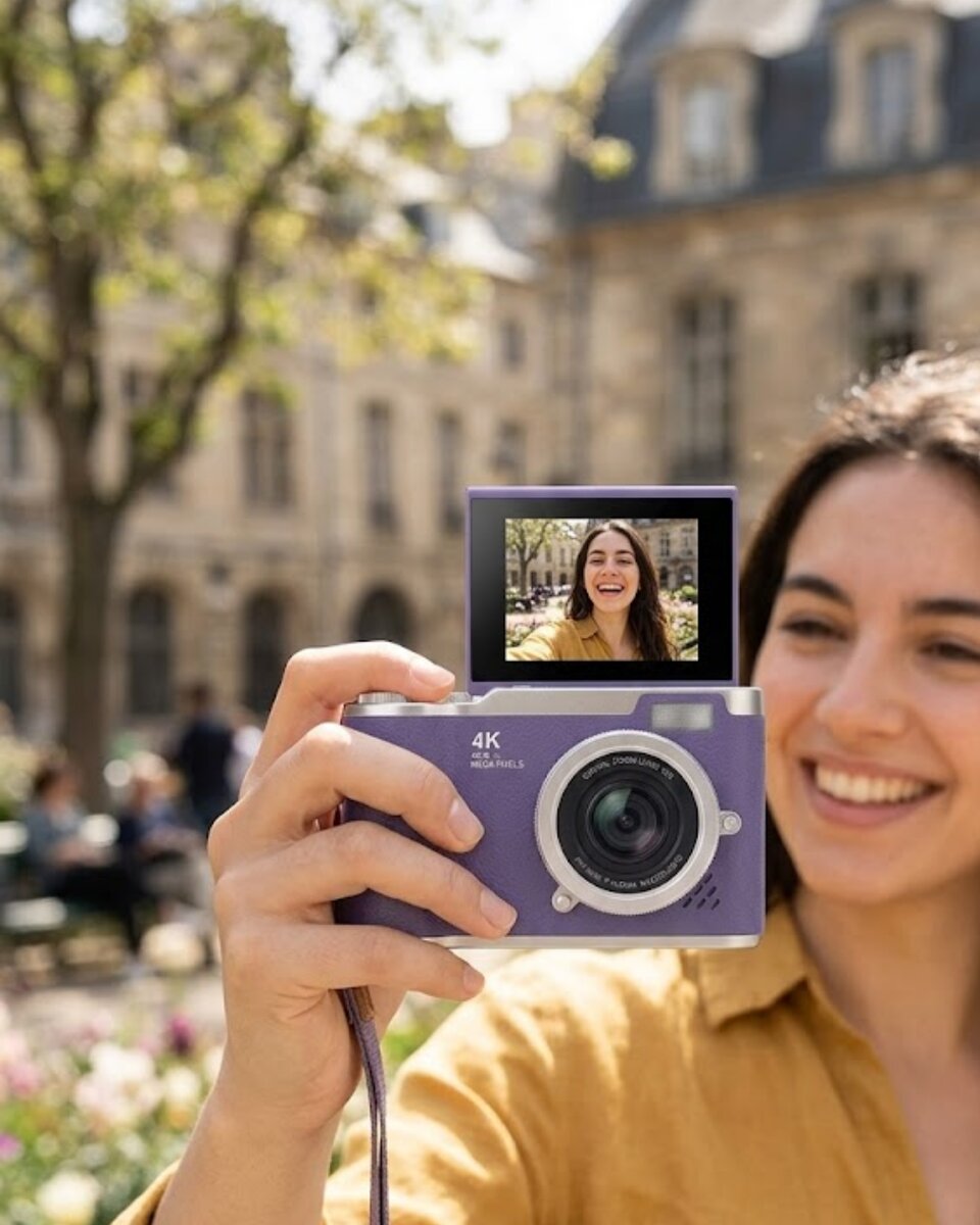 4K Dijital Kamera 48 MP Flip Ekran Vlog ve Fotoğraf Makinesi 4K Dijital Kamera 48 MP Flip Ekran Vlog ve Fotoğraf Makinesi
