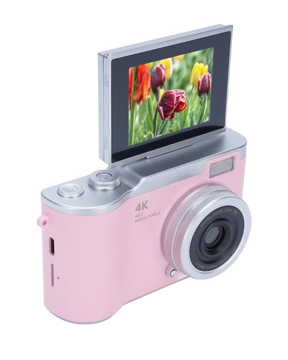 48 MP Vlog Kamera 1080P Video Flip Screen Uzun Pil Ömrü Selfie Kamera 48 MP Vlog Kamera 1080P Video Flip Screen Uzun Pil Ömrü Selfie Kamera