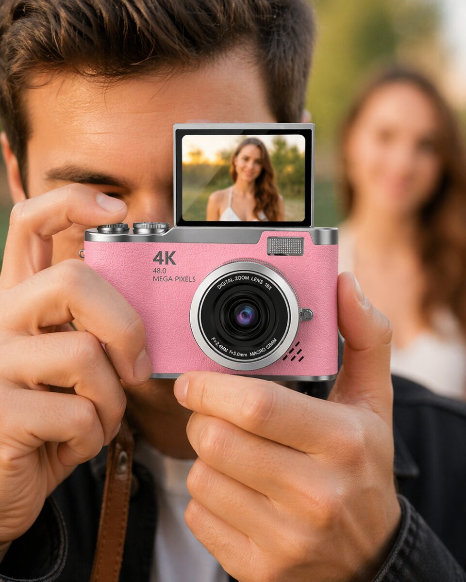 Yeni Nesil Dijital Kamera 48 MP Selfie Vlog Kamera Flip Screen Zoomlu Yeni Nesil Dijital Kamera 48 MP Selfie Vlog Kamera Flip Screen Zoomlu