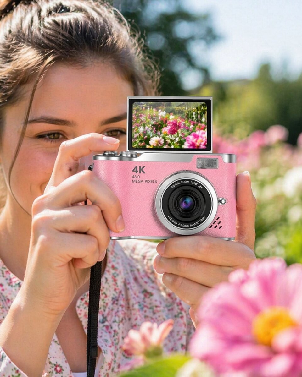Sosyal Medya İçerik Kamera 48 MP HD Video Flip Ekranlı Dijital Kamera Sosyal Medya İçerik Kamera 48 MP HD Video Flip Ekranlı Dijital Kamera