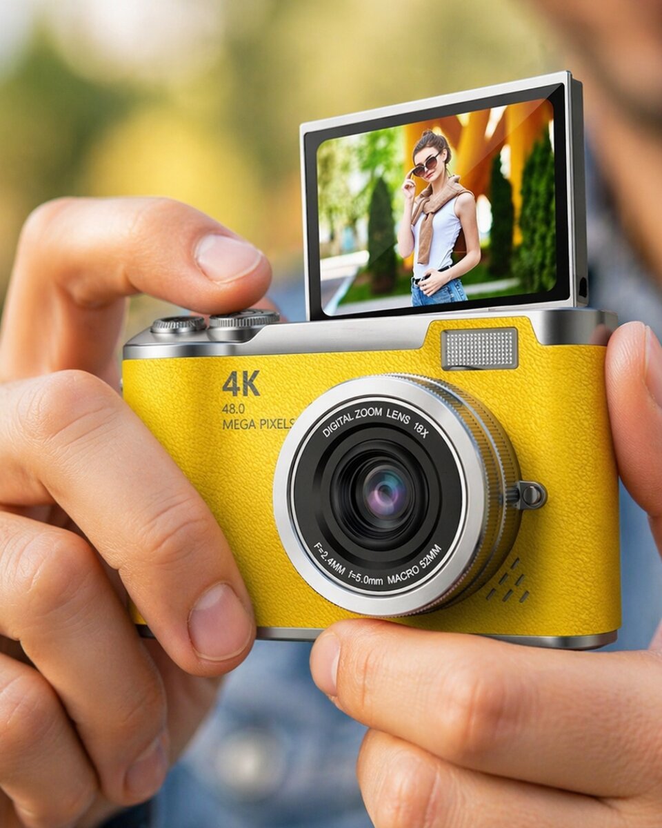 Yüksek Çözünürlüklü 48 MP Kamera 4K Video Çekim Selfie Vlog Fotoğraf Makinesi Yüksek Çözünürlüklü 48 MP Kamera 4K Video Çekim Selfie Vlog Fotoğraf Makinesi