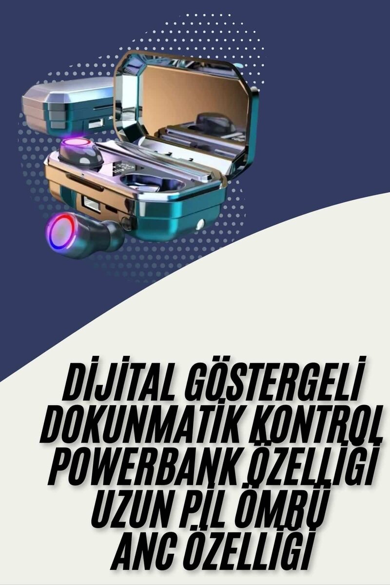 Bluetooth Kulaklık Android ve İOS Uyumlu ANC Özellikli Dijital Şarj Göstergeli Bluetooth Kulaklık Android ve İOS Uyumlu ANC Özellikli Dijital Şarj Göstergeli