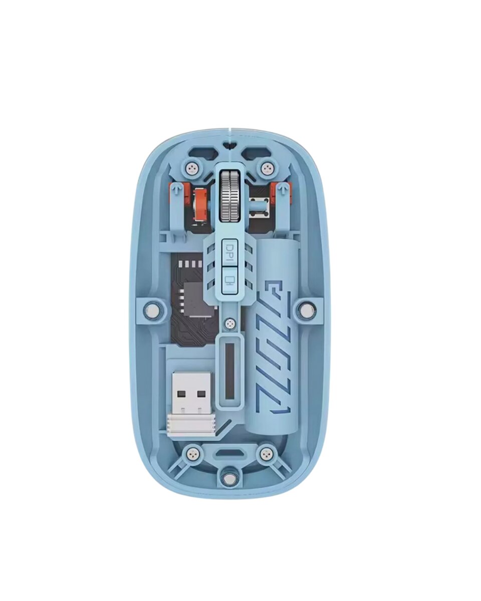 Mavi Kablosuz Mouse Bluetooth ve USB Çift Mod Bağlantılı Mavi Kablosuz Mouse Bluetooth ve USB Çift Mod Bağlantılı