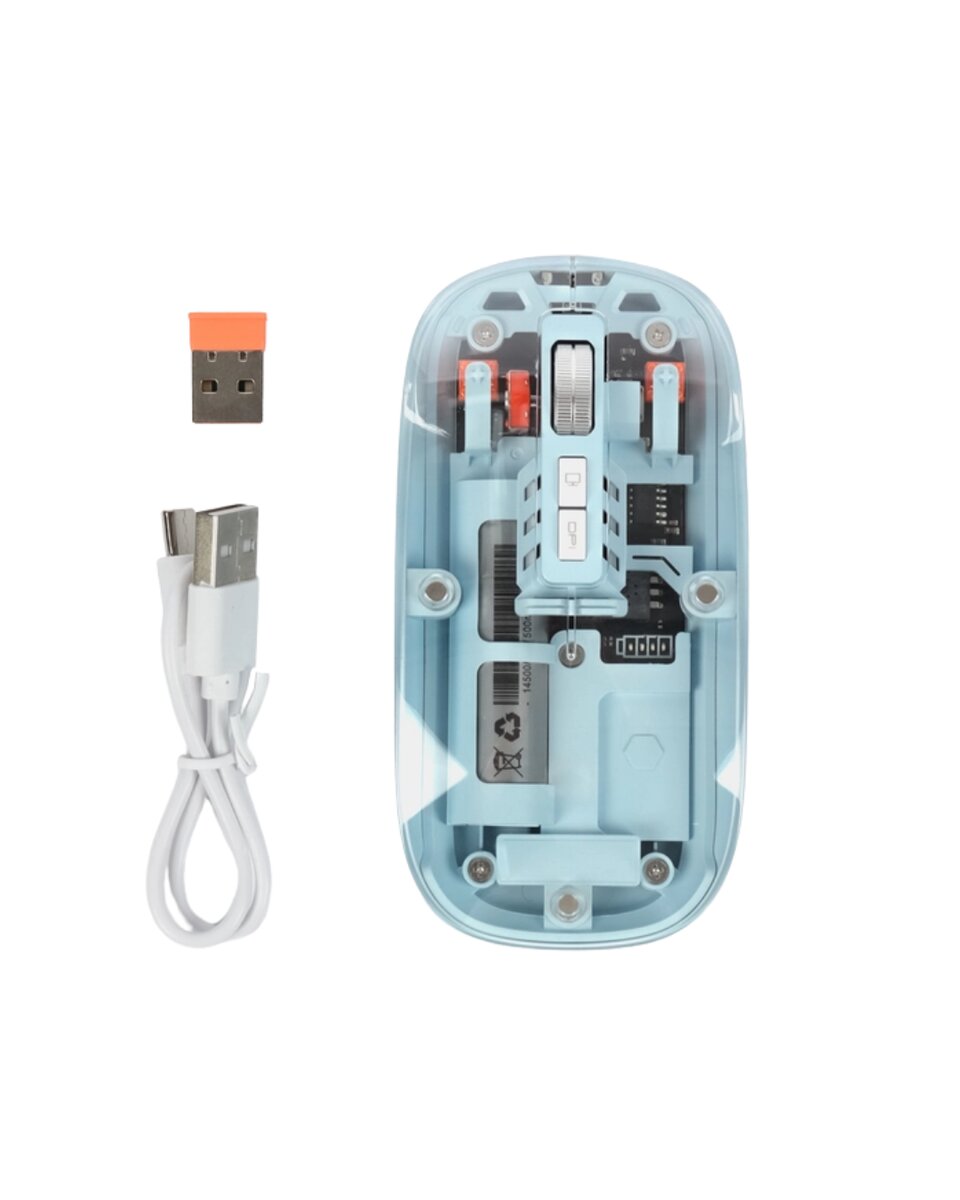 Mavi Kablosuz Mouse Bluetooth ve USB Çift Mod Bağlantılı Mavi Kablosuz Mouse Bluetooth ve USB Çift Mod Bağlantılı