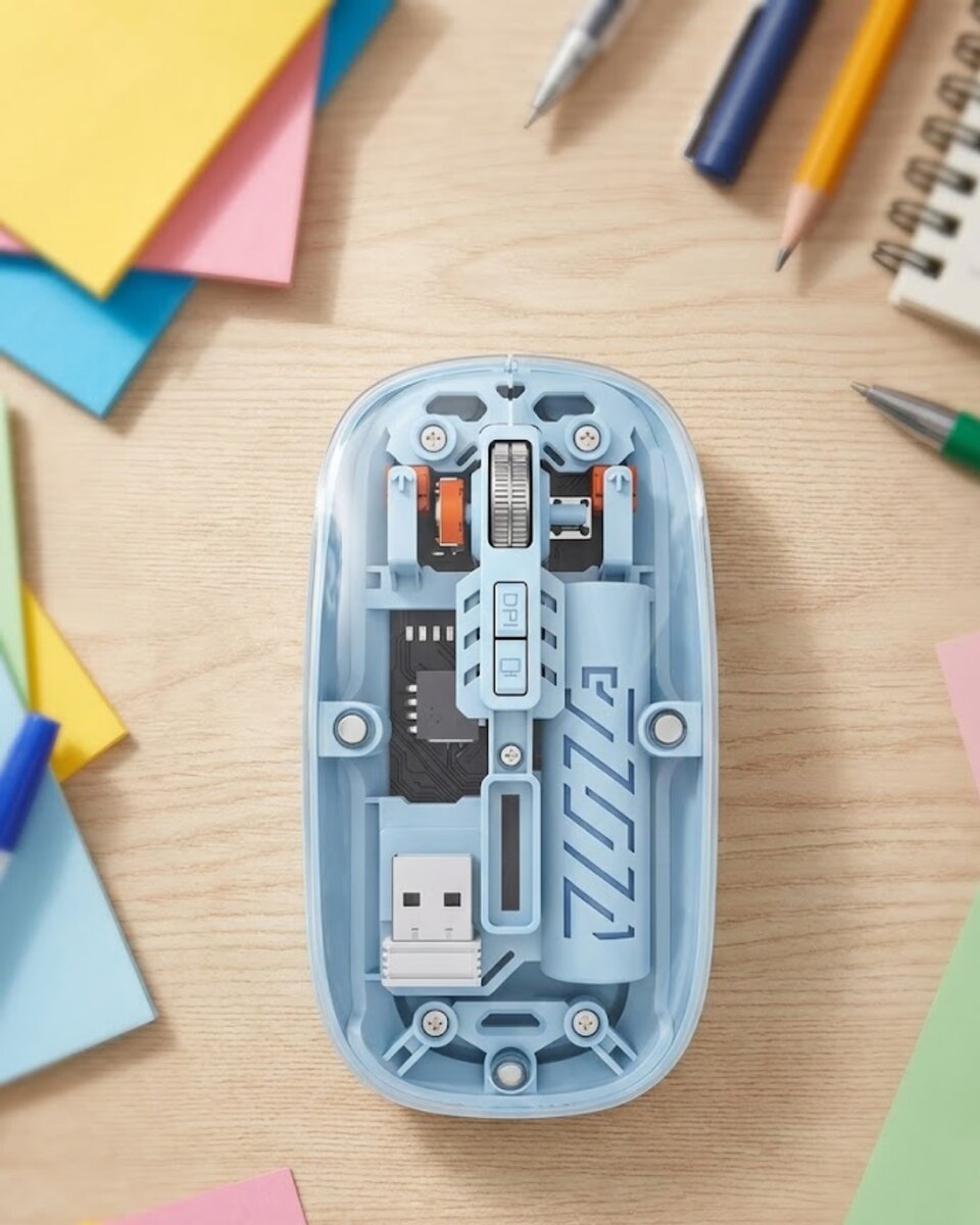 Ofis ve Günlük Kullanım İçin Mavi Bluetooth Kablosuz Mouse Ofis ve Günlük Kullanım İçin Mavi Bluetooth Kablosuz Mouse