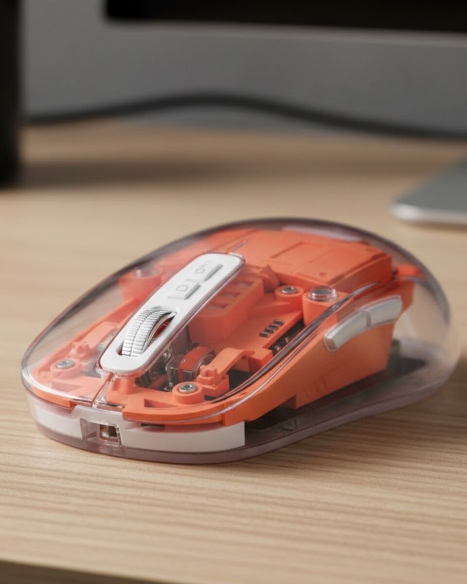 Şeffaf Kablosuz Mouse Bluetooth Bağlantılı Sessiz Tıklama Şeffaf Kablosuz Mouse Bluetooth Bağlantılı Sessiz Tıklama