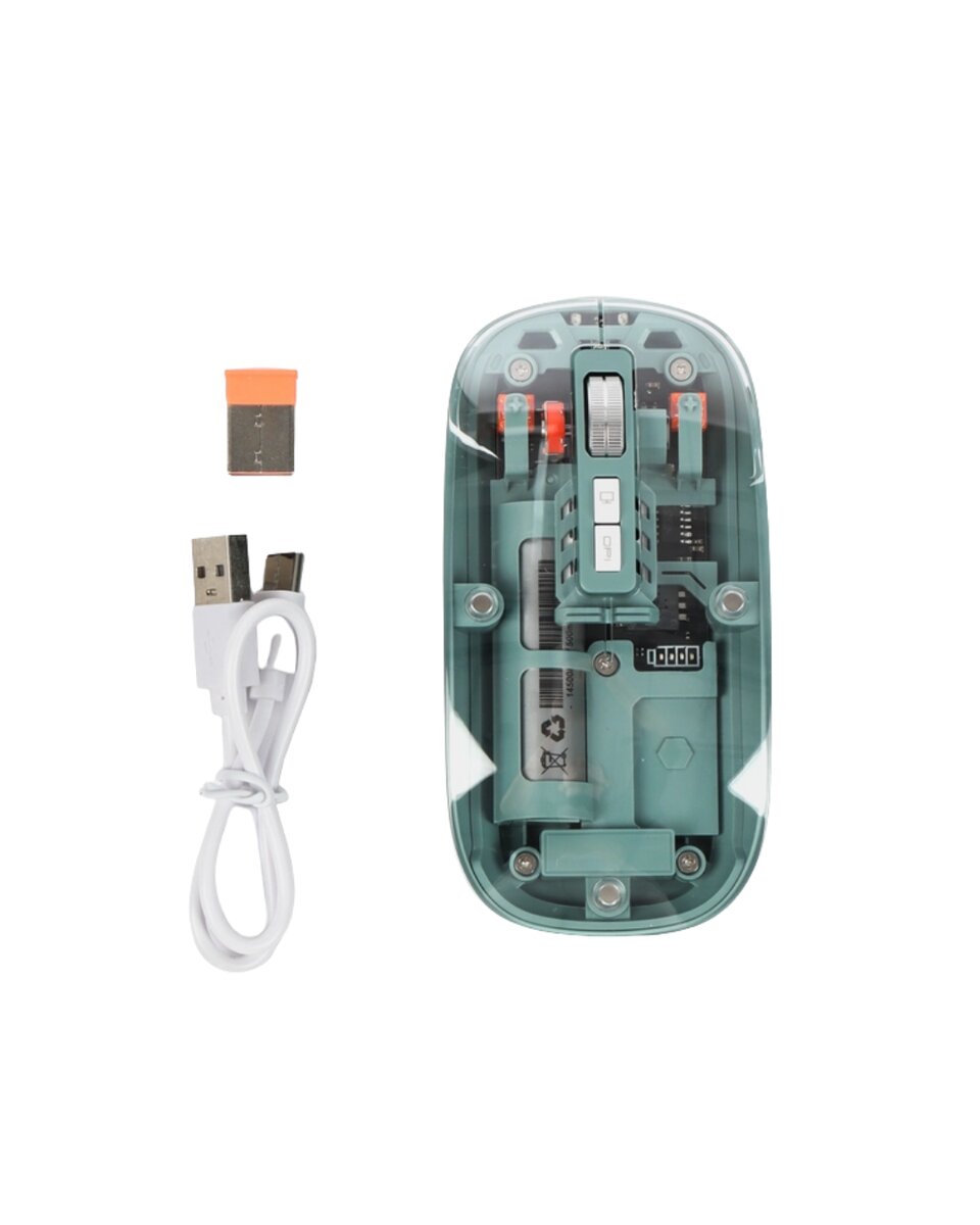 Bluetooth ve 2.4G USB Destekli Pilli Kablosuz Şeffaf Mouse Bluetooth ve 2.4G USB Destekli Pilli Kablosuz Şeffaf Mouse
