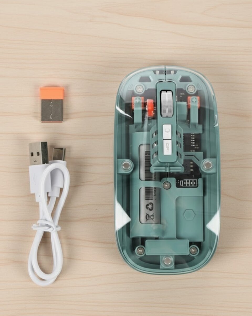 Şeffaf Tasarımlı Bluetooth Kablosuz Mouse Pilli Kullanım Şeffaf Tasarımlı Bluetooth Kablosuz Mouse Pilli Kullanım