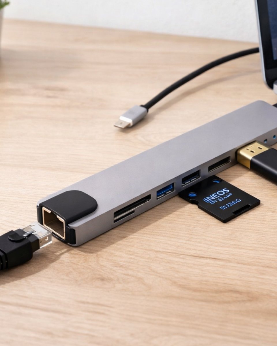 Çok Fonksiyonlu Type C Hub USB HDMI Ethernet Kart Okuyucu Çok Fonksiyonlu Type C Hub USB HDMI Ethernet Kart Okuyucu