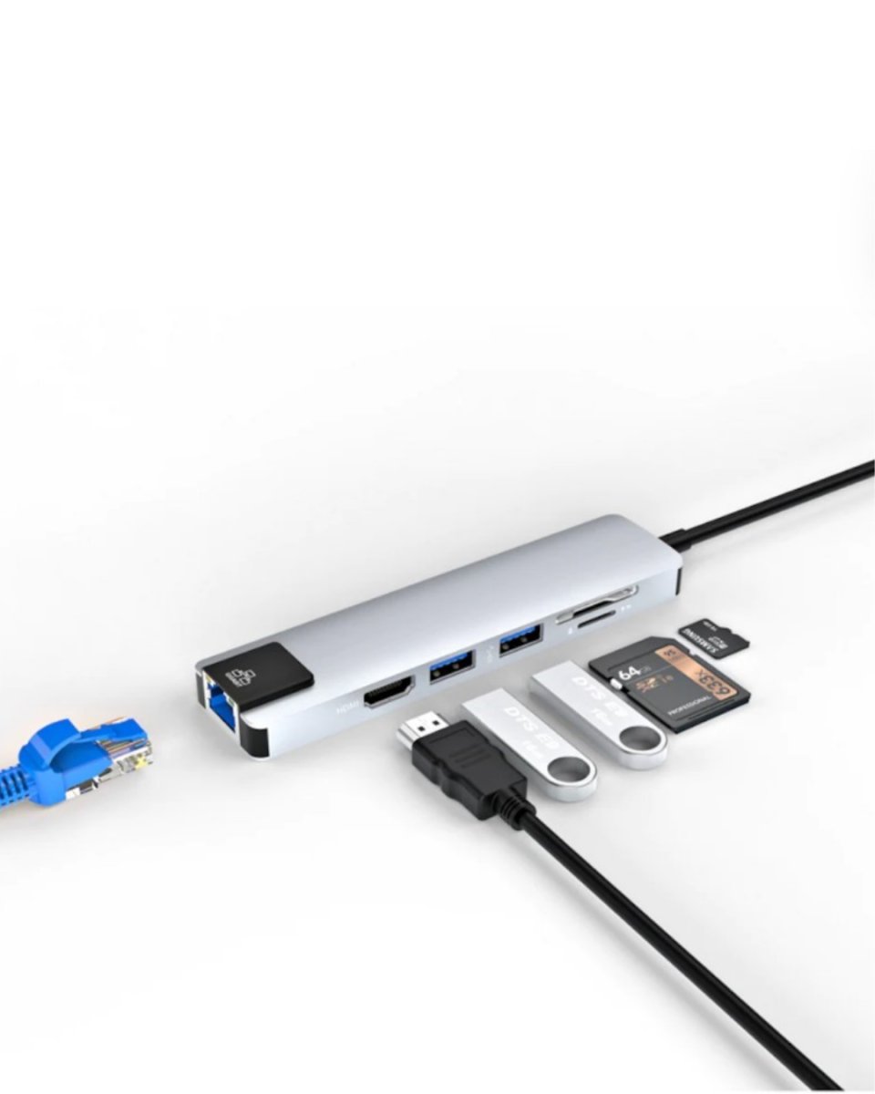 Type C Çoklu Port Hub 8 Port USB HDMI SD Kart Ethernet Adaptör Type C Çoklu Port Hub 8 Port USB HDMI SD Kart Ethernet Adaptör