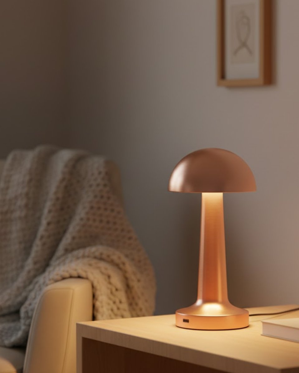 Bronz Dokunmatik Masa Lambası 3 Renk LED Şarjlı Kablosuz USB Çıkışlı Bronz Dokunmatik Masa Lambası 3 Renk LED Şarjlı Kablosuz USB Çıkışlı