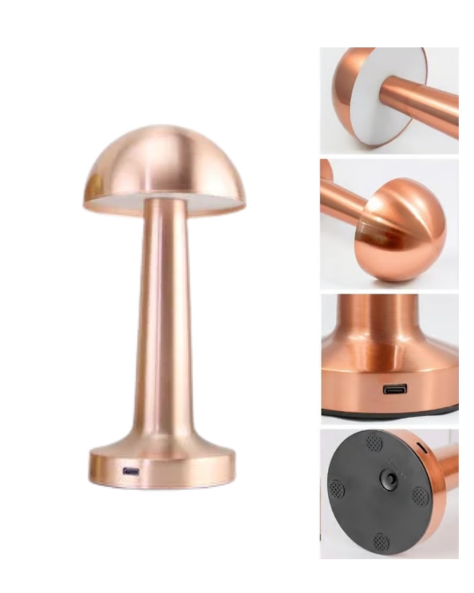 Şarjlı LED Masa Lambası 3 Kademe Dokunmatik Bronz Modern Tasarım Şarjlı LED Masa Lambası 3 Kademe Dokunmatik Bronz Modern Tasarım