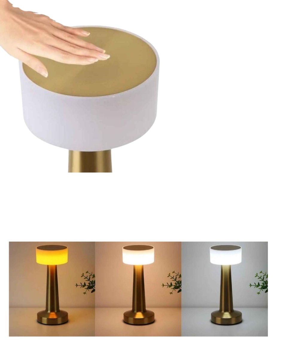 Modern Altın Gövdeli LED Masa Lambası 3 Işık Modlu Modern Altın Gövdeli LED Masa Lambası 3 Işık Modlu
