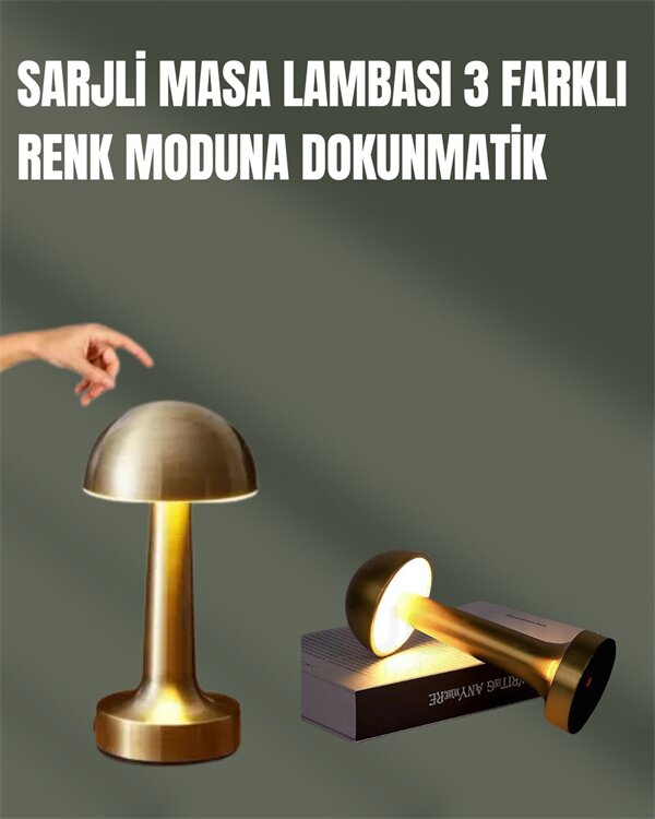 %100 Kademeli Ayarlanabilir Işık – USB Şarjlı Masa Lambası