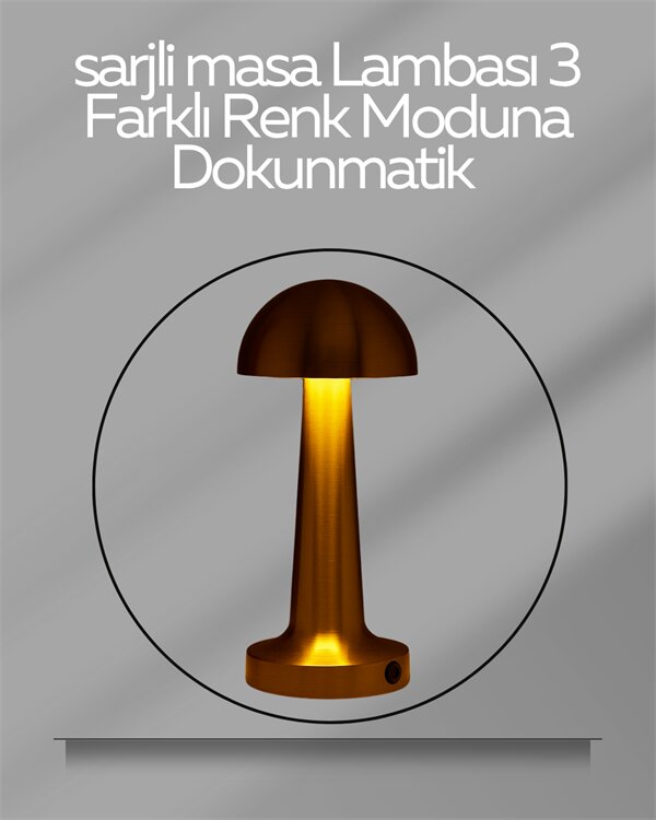 USB Şarjlı Dokunmatik LED Masa Lambası – 3 Renk Modu & Dimmer USB Şarjlı Dokunmatik LED Masa Lambası – 3 Renk Modu & Dimmer