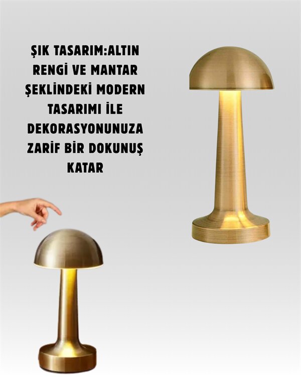 USB Şarjlı Dokunmatik LED Masa Lambası – 3 Renk Modu & Dimmer USB Şarjlı Dokunmatik LED Masa Lambası – 3 Renk Modu & Dimmer