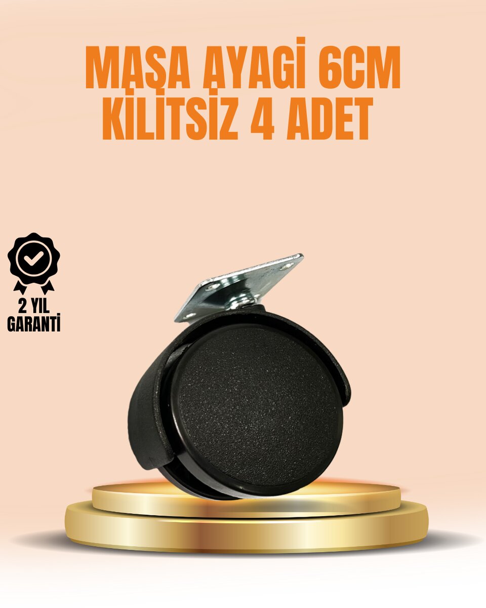 6 cm Kilitsiz Masa Ayağı Tekerleği 4’lü Set Çok Amaçlı 6 cm Kilitsiz Masa Ayağı Tekerleği 4’lü Set Çok Amaçlı