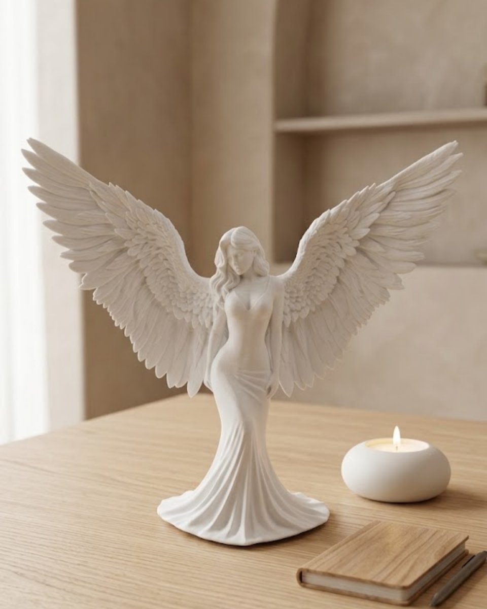 Estetik Melek Kadın Figürlü 3D Dekoratif Biblo Modern Salon Dekoru Estetik Melek Kadın Figürlü 3D Dekoratif Biblo Modern Salon Dekoru