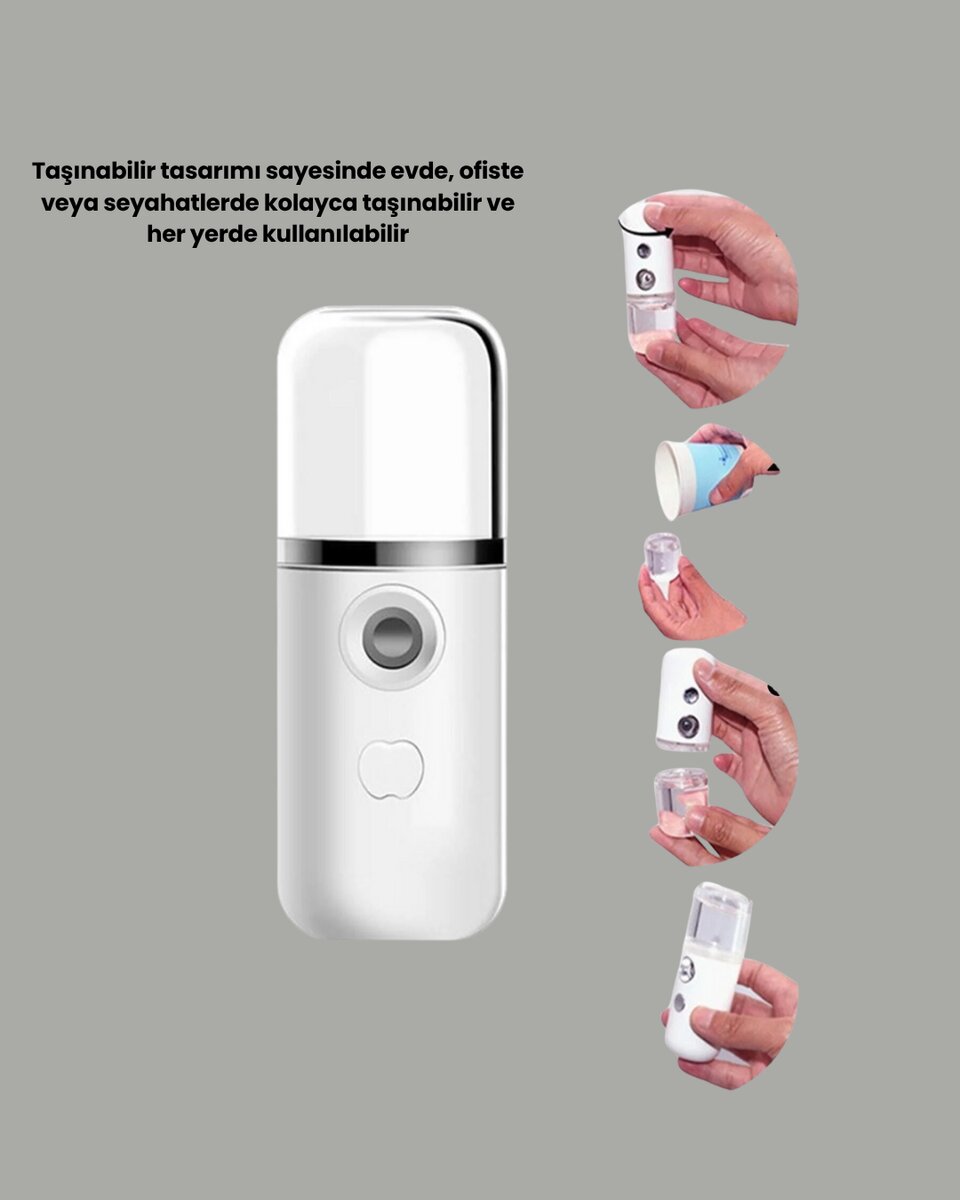 Mini Şarjlı Buhar Nemlendirici – Taşınabilir, Enerji Tasarruflu, Kablosuz Kullanım Mini Şarjlı Buhar Nemlendirici – Taşınabilir, Enerji Tasarruflu, Kablosuz Kullanım