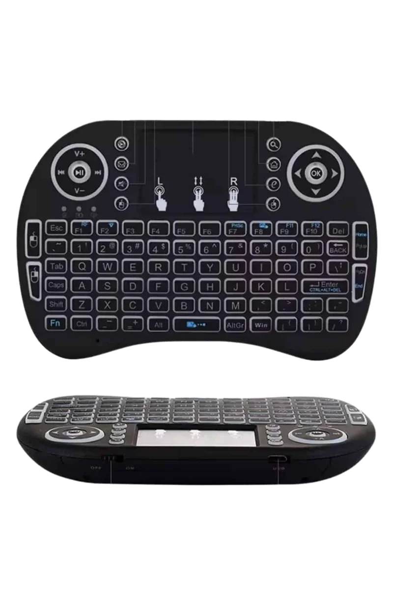Kablosuz Türkçe Q Klavye RGB Işıklı Televizyon Ps3 Dokunmatik Mouse Kablosuz Türkçe Q Klavye RGB Işıklı Televizyon Ps3 Dokunmatik Mouse