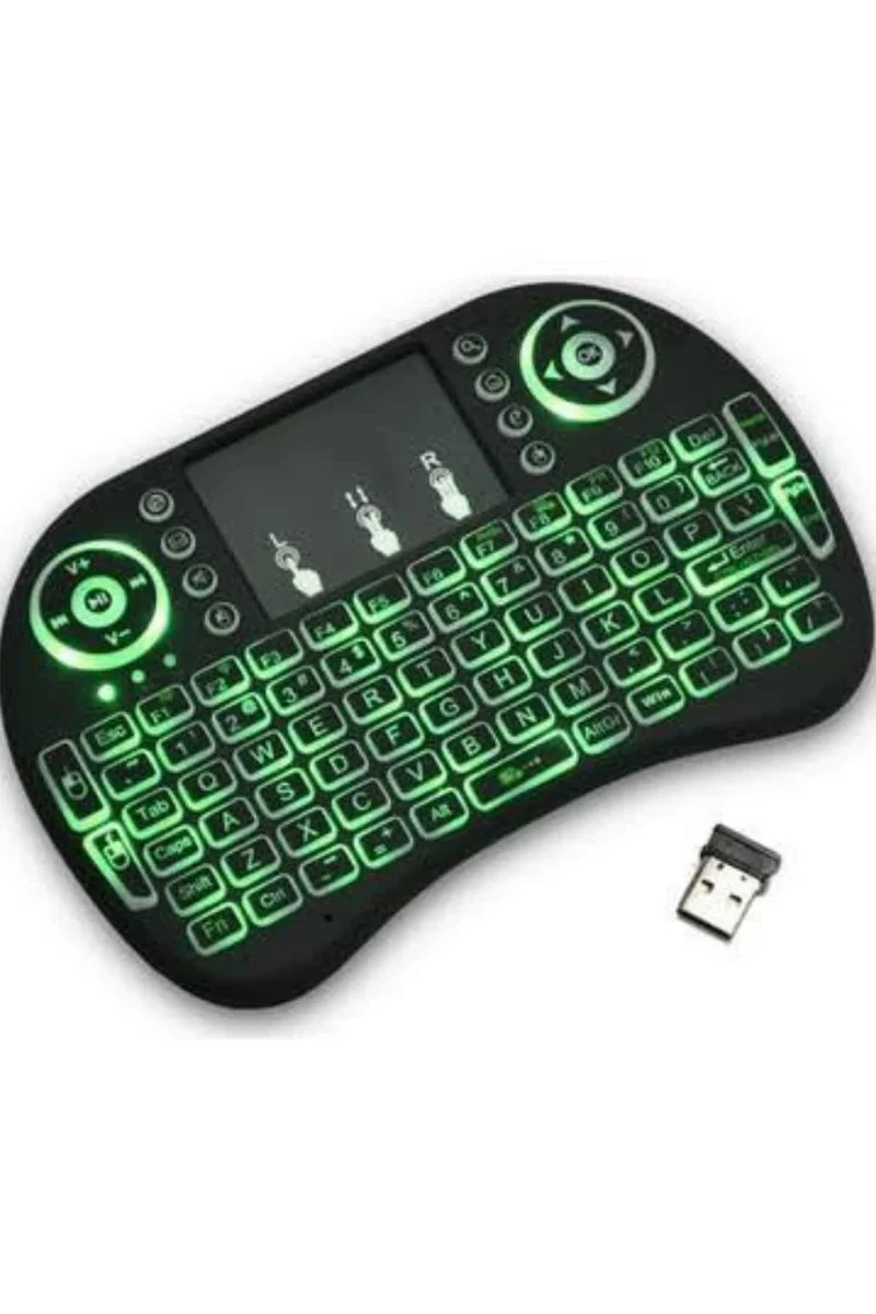 Işıklı Kablosuz Mini Klavye ve Dokunmatik Mouse Seti Türkçe Kablosuz Işıklı Kablosuz Mini Klavye ve Dokunmatik Mouse Seti Türkçe Kablosuz