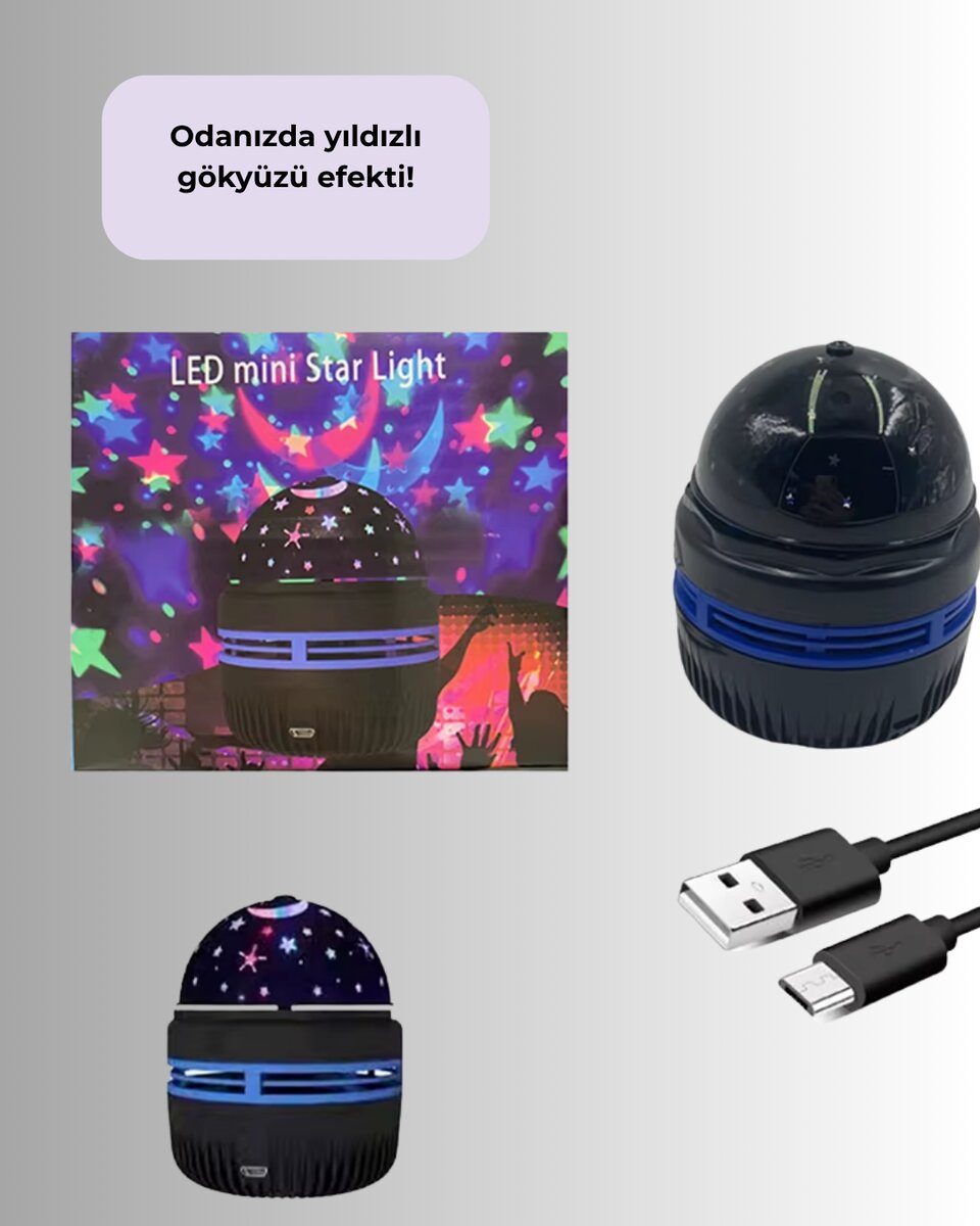 USB’li Yıldız Projektör Lamba – Döner Galaxy Işık Şovu, Çocuk ve Yetişkin Uyku Lambası USB’li Yıldız Projektör Lamba – Döner Galaxy Işık Şovu, Çocuk ve Yetişkin Uyku Lambası