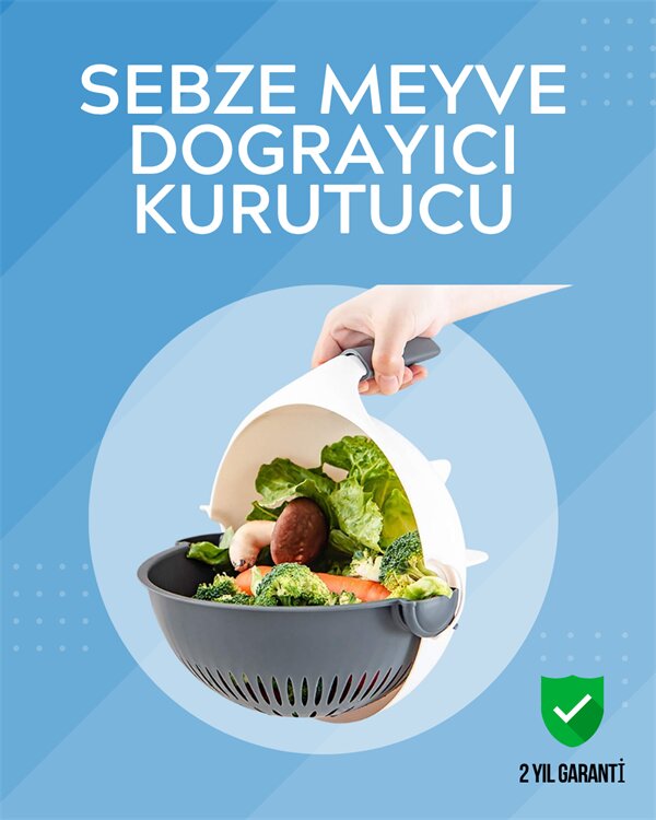 Süzgeçli Hazneye Sahip Çok Amaçlı Rende ve Dilimleyici