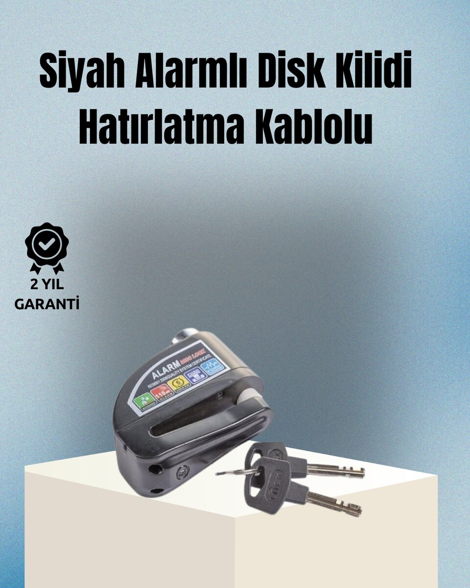 Motosiklet ve Bisiklet İçin 6mm Pinli Alarmlı Disk Kilidi Motosiklet ve Bisiklet İçin 6mm Pinli Alarmlı Disk Kilidi