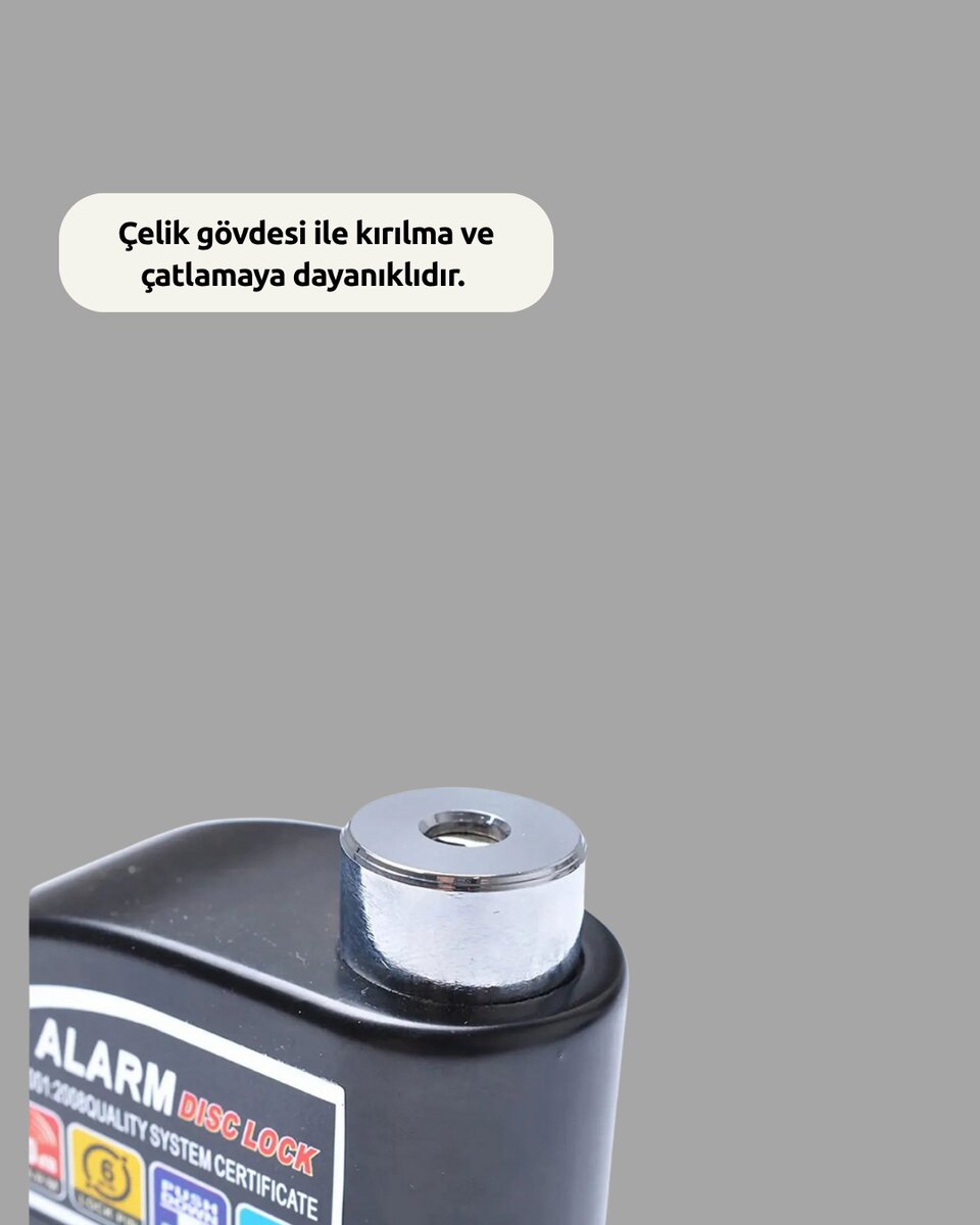 Motosiklet ve Bisiklet İçin 6mm Pinli Alarmlı Disk Kilidi Motosiklet ve Bisiklet İçin 6mm Pinli Alarmlı Disk Kilidi