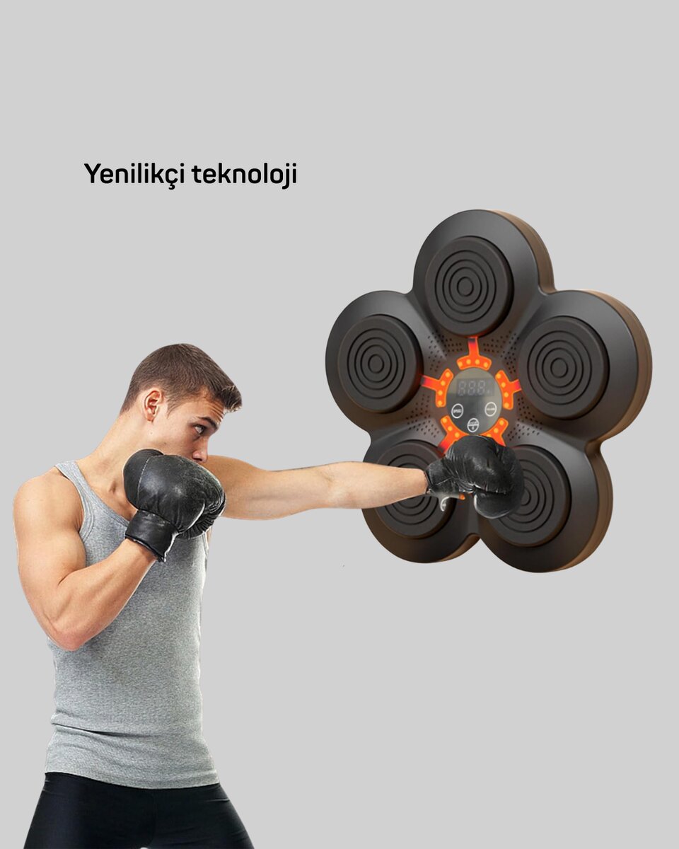 Ev Tipi Akıllı Boks Duvar Paneli Müzikli Bluetoothlu Refleks Geliştirme Cihazı Ev Tipi Akıllı Boks Duvar Paneli Müzikli Bluetoothlu Refleks Geliştirme Cihazı