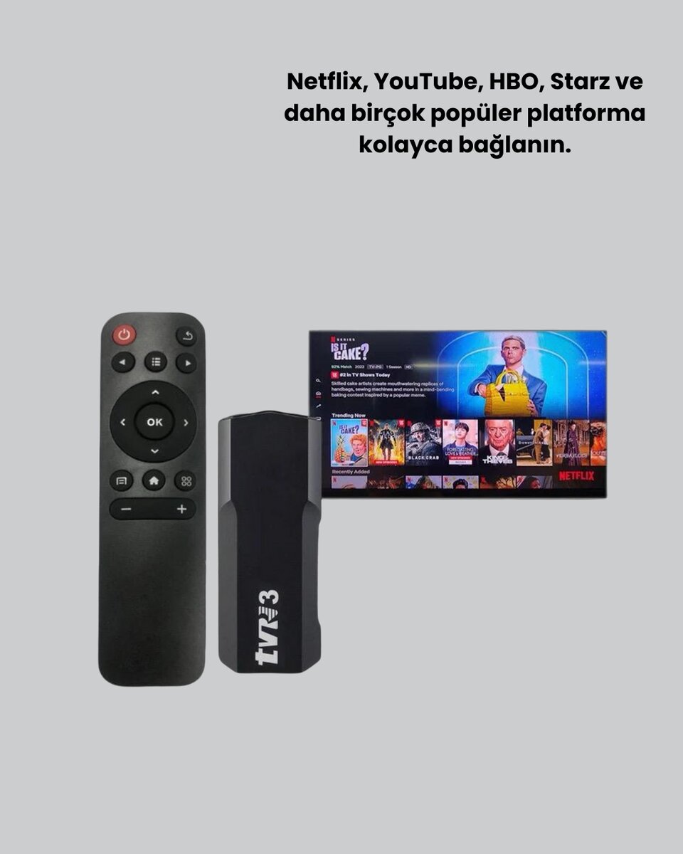 Android TV Stick 2GB RAM 16GB Depolama Kapasiteli