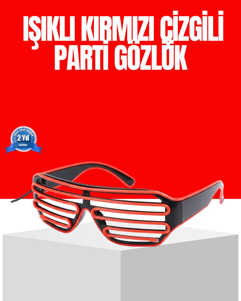 Dikkat Çeken Tasarımlı LED Işıklı Eğlence Gözlüğü Dikkat Çeken Tasarımlı LED Işıklı Eğlence Gözlüğü