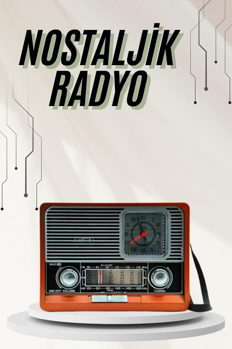 Saatli Fenerli Bluetooth Nostaljik Radyo AUX SD USB Girişli Bluetooth Hoparlör Saatli Fenerli Bluetooth Nostaljik Radyo AUX SD USB Girişli Bluetooth Hoparlör