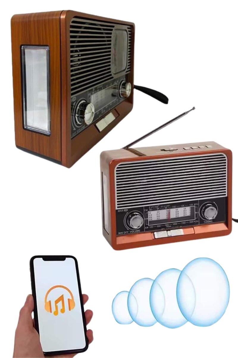 Saatli Fenerli Bluetooth Nostaljik Radyo AUX SD USB Girişli Bluetooth Hoparlör Saatli Fenerli Bluetooth Nostaljik Radyo AUX SD USB Girişli Bluetooth Hoparlör