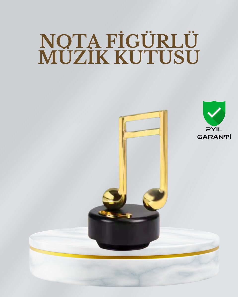 Dönen Nota Figürlü Müzik Box Işıltılı Dekoratif Tasarım Dönen Nota Figürlü Müzik Box Işıltılı Dekoratif Tasarım