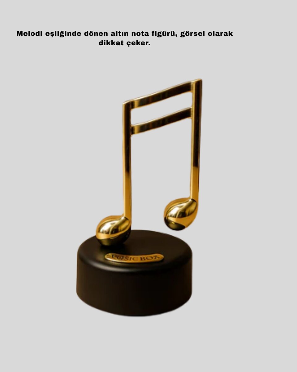 Melodious Music Altın Nota Figürlü Müzik Kutusu Melodious Music Altın Nota Figürlü Müzik Kutusu