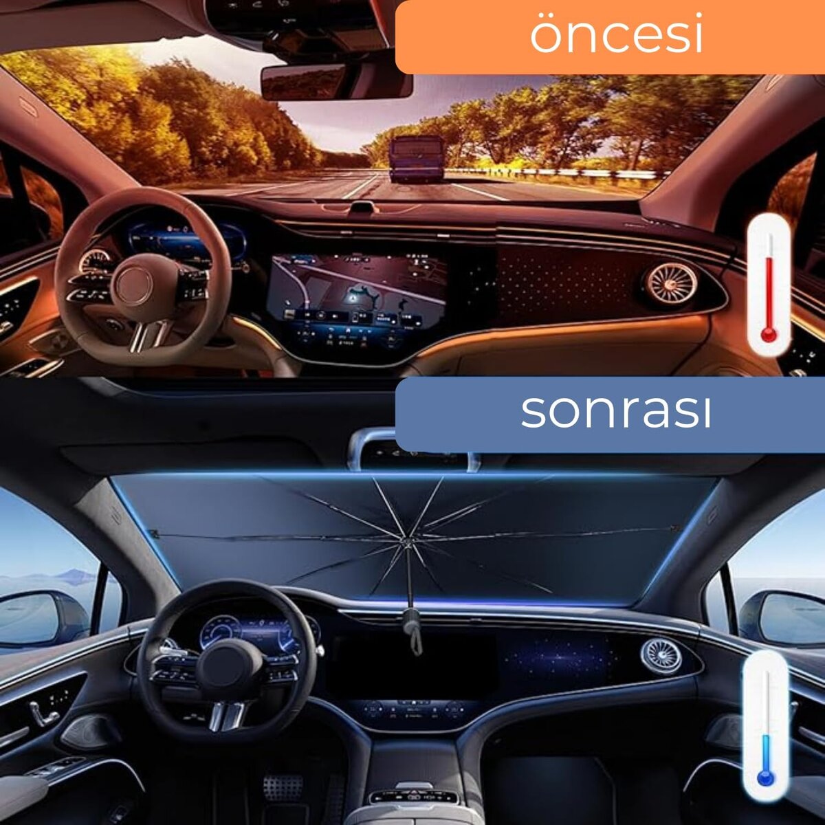 Renault Symbol, Dacia Sandero, Opel Corsa, Ford Ka, Peugeot 208 Uyumlu Oto Şemsiye Renault Symbol, Dacia Sandero, Opel Corsa, Ford Ka, Peugeot 208 Uyumlu Oto Şemsiye
