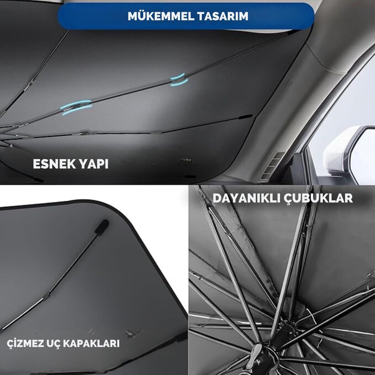 Renault Symbol, Dacia Sandero, Opel Corsa, Ford Ka, Peugeot 208 Uyumlu Oto Şemsiye Renault Symbol, Dacia Sandero, Opel Corsa, Ford Ka, Peugeot 208 Uyumlu Oto Şemsiye